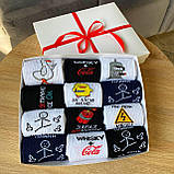 Прикольний подарунок парню, другу бокс високих яскравих шкарпеток 12 пар у подарунковій коробці 40-45р Br BAR, фото 2