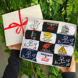 Подарунковий набір шкарпеток чоловічих довгих демісезонних модних з приколом 40-45 12 пар для чоловіка на Br BAR, фото 7