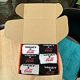 Подарунковий бокс шкарпеток чоловічих довгих прикольних весна-осінь із крутим принтом Whisky+Cola 40-45 12 Br BAR, фото 6