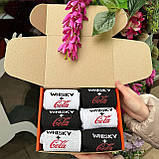 Подарунковий бокс шкарпеток чоловічих довгих прикольних весна-осінь із крутим принтом Whisky+Cola 40-45 12 Br BAR, фото 7