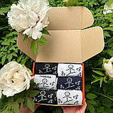 Набір шкарпеток чоловічих високих бавовняних демісезонних з веселим принтом Плани на день 40-45 12 пар на Br BAR, фото 5