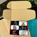 Комплект шкарпеток чоловічих довгих демісезонних з яскравими оригінальними малюнками написами 40-45 12 пар Br BAR, фото 7