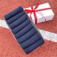 Прикольний бокс шкарпеток чоловічих синіх на літо коротких базових міцних однотонних 41-45 8 пар на подарунок Br BAR