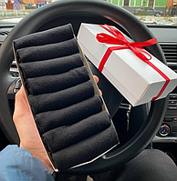 Набір шкарпеток жіночих низьких літніх базових чорних бавовняних класичних на 8 пар 36-40 в подарунковій Br BAR