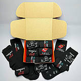 Подарунковий бокс шкарпеток чоловічих високих весна осінь з оригінальним класним принтом 40-45 12 шт для Br BAR, фото 5