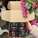 Подарунковий бокс шкарпеток чоловічих високих весна осінь з оригінальним класним принтом 40-45 12 шт для Br BAR, фото 2