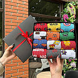 Комплект шкарпеток чоловічих високих демісезонних з яскравими барвистими малюнками героїв Marvel 40-45 12 Br BAR, фото 5