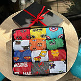 Комплект шкарпеток чоловічих високих демісезонних з яскравими барвистими малюнками героїв Marvel 40-45 12 Br BAR, фото 4