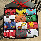 Комплект шкарпеток чоловічих високих демісезонних з яскравими барвистими малюнками героїв Marvel 40-45 12 Br BAR, фото 6