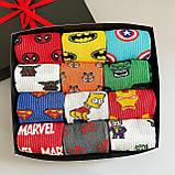 Комплект шкарпеток чоловічих високих демісезонних з яскравими барвистими малюнками героїв Marvel 40-45 12 Br BAR, фото 7