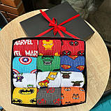 Бокс шкарпеток чоловічих високих весна-осінь різнокольорових з яскравим принтом Marvel 40-45 12 пар у Br BAR, фото 5