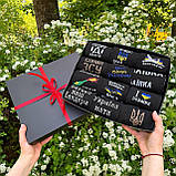 Подарунковий комплект шкарпеток чоловічих довгих трикотажних демісезонних з патріотичним принтом 12 пар Br BAR, фото 2