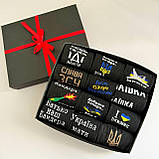 Подарунковий комплект шкарпеток чоловічих довгих трикотажних демісезонних з патріотичним принтом 12 пар Br BAR, фото 3