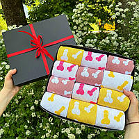 Класний набір шкарпеток чоловічих довгих бавовняних демісезонних із крутим принтом 40-45 12 пар для хлопця Br BAR