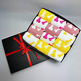 Оригінальний комплект шкарпеток чоловічих довгих весна-осінь із кумедним принтом 40-45 12 пар на крутий Br BAR, фото 2