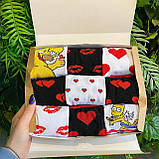 Комплект якісних чоловічих шкарпеток на 9 пар 40-45 р кольорові на день закоханих бавовняні, високі Br BAR, фото 6