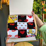 Комплект якісних чоловічих шкарпеток на 9 пар 40-45 р кольорові на день закоханих бавовняні, високі Br BAR, фото 4