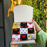 Комплект якісних чоловічих шкарпеток на 9 пар 40-45 р кольорові на день закоханих бавовняні, високі Br BAR, фото 7