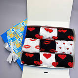 Подарунковий комплект шкарпеток чоловічих на 9 пар 40-45 р чорно-білі з принтом повсякденні, якісні гарні Br BAR, фото 9