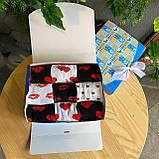 Подарунковий комплект шкарпеток чоловічих на 9 пар 40-45 р чорно-білі з принтом повсякденні, якісні гарні Br BAR, фото 7