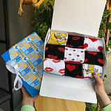 Подарунковий бокс шкарпеток хлопцям на 9 пар 40-45 р яскраві з принтом на день закоханих трикотажні, довгі Br BAR, фото 2