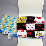 Подарунковий бокс шкарпеток хлопцям на 9 пар 40-45 р яскраві з принтом на день закоханих трикотажні, довгі Br BAR, фото 5