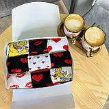 Подарунковий бокс шкарпеток хлопцям на 9 пар 40-45 р яскраві з принтом на день закоханих трикотажні, довгі Br BAR, фото 3