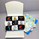 Подарунковий набір шкарпеток чоловічих довгих весна-осінь з веселим оригінальним принтом 40-45 9 пар для Br BAR, фото 3