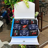 Бокс шкарпеток чоловічих високих демісезонних креативних з прикольними написами малюнками 40-45 9 пар на Br BAR, фото 5