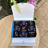 Бокс шкарпеток чоловічих високих демісезонних креативних з прикольними написами малюнками 40-45 9 пар на Br BAR, фото 3