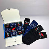 Бокс шкарпеток чоловічих високих демісезонних креативних з прикольними написами малюнками 40-45 9 пар на Br BAR, фото 4