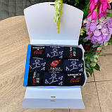 Бокс шкарпеток чоловічих високих демісезонних креативних з прикольними написами малюнками 40-45 9 пар на Br BAR, фото 6