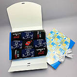 Бокс шкарпеток чоловічих високих демісезонних креативних з прикольними написами малюнками 40-45 9 пар на Br BAR, фото 7