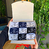 Набір шкарпеток чоловічих довгих демісезонних практичних із принтом Плани на день 40-45 9 шт у красивій Br BAR, фото 3