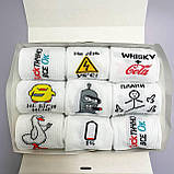 Подарунковий набір шкарпеток чоловічих високих демісезонних однотонних з приколом 40-45 9 пар на креативний Br BAR, фото 6