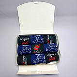 Комплект шкарпеток чоловічих високих весна осінь модних із класним принтом 40-45 9 пар у подарунковій Br BAR, фото 3