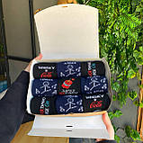 Комплект шкарпеток чоловічих високих весна осінь модних із класним принтом 40-45 9 пар у подарунковій Br BAR, фото 7