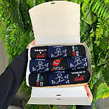 Комплект шкарпеток чоловічих високих весна осінь модних із класним принтом 40-45 9 пар у подарунковій Br BAR, фото 8