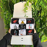 Креативний бокс шкарпеток чоловічих довгих весна осінь із модним веселим принтом 40-45 9 пар у подарунковій Br BAR, фото 4