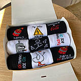 Креативний бокс шкарпеток чоловічих довгих весна осінь із модним веселим принтом 40-45 9 пар у подарунковій Br BAR, фото 6