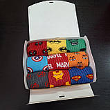 Комплект шкарпеток чоловічих довгих трикотажних з героями Марвел 40-45 9 пар у подарунковій коробці для Br BAR, фото 5