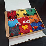 Комплект шкарпеток чоловічих довгих трикотажних з героями Марвел 40-45 9 пар у подарунковій коробці для Br BAR, фото 8