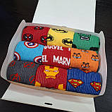 Комплект шкарпеток чоловічих довгих трикотажних з героями Марвел 40-45 9 пар у подарунковій коробці для Br BAR, фото 9