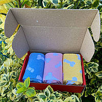 Подарунковий набір шкарпеток чоловічих на 3 пар 40-45 р "Цюцерки" прикольні подарунки парню, другу, Br BAR