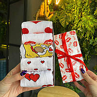 Комплект шкарпеток жіночих на 5 пар 36-41 р білі з принтом демісезонні весна-осінь якісні та високі Br BAR