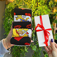 Подарунковий бокс шкарпеток жіночих на 5 пар 36-41 р чорні та білі демісезонні весна-осінь, якісні Br BAR