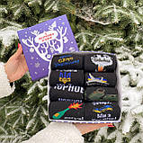 Подарунковий новорічний бокс чоловічих чорних шкарпеток 8 шт 41-45 для чоловіків Br BAR, фото 2