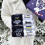 Новорічний подарунковий бокс чоловічих чорно-білих бавовняних патріотичних шкарпеток 8 шт Br BAR, фото 6