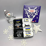 Новорічний подарунковий бокс чоловічих чорно-білих бавовняних патріотичних шкарпеток 8 шт Br BAR, фото 4