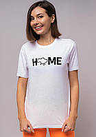 Футболка жіноча біла легка оригінальна пряма з гарним крутим патріотичним принтом Україна Дім Br BAR